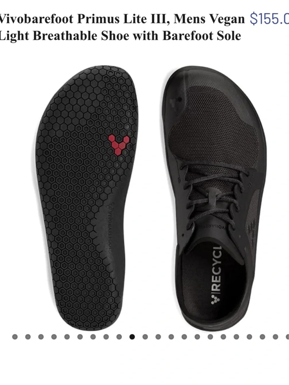 Men’s Vivo Barefoot Primus Lite III in Black Size 9 - Picture 4 of 11